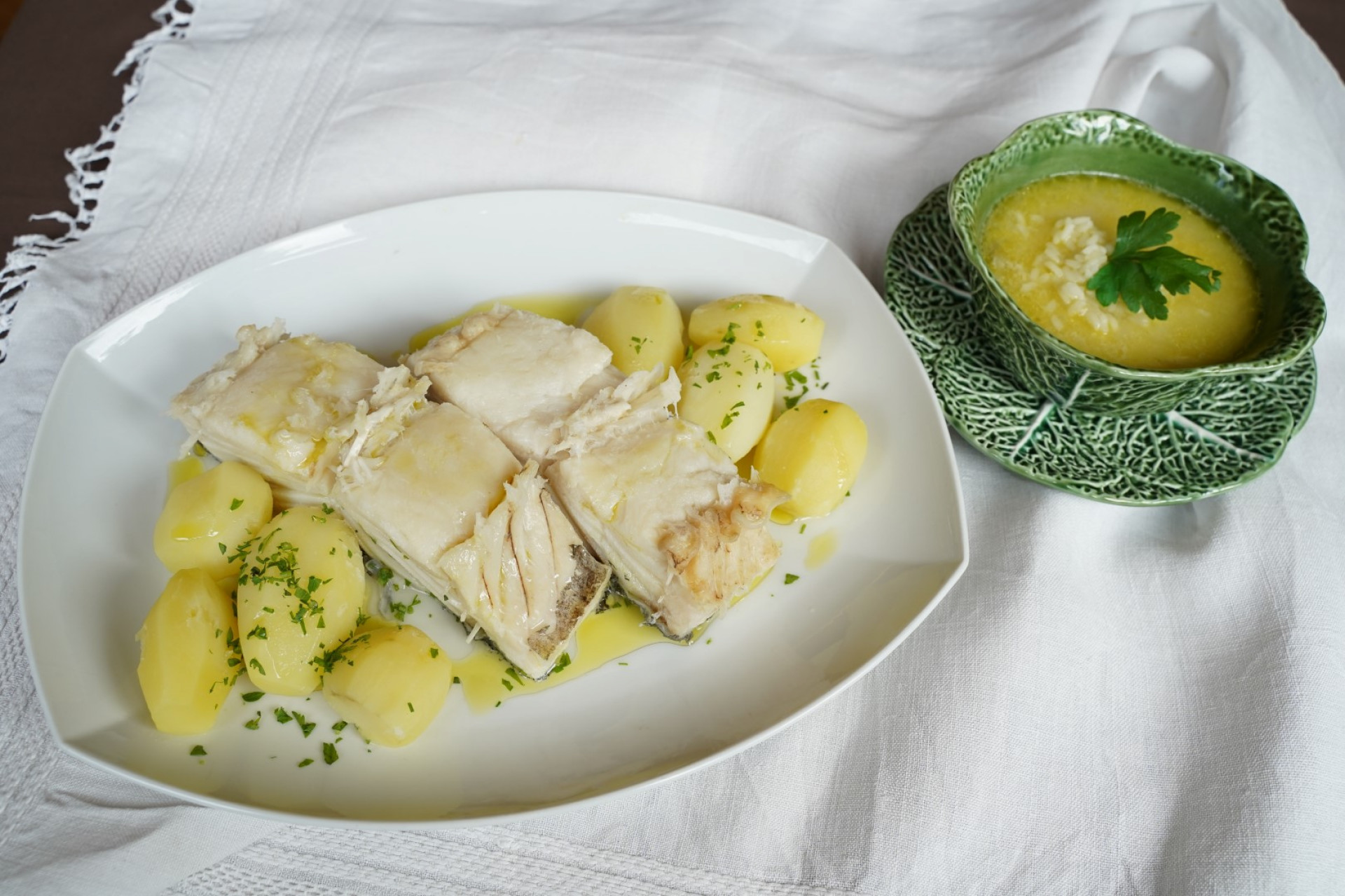 Bacalhau com Batatas e Arroz Malandrinho